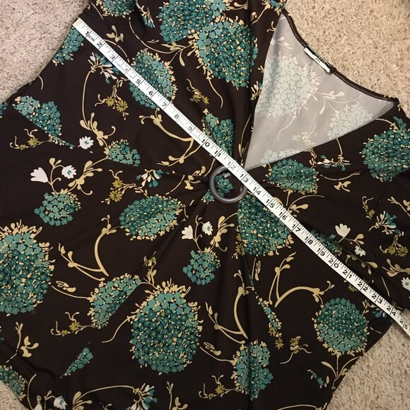 Y2K Vintage Made in Canada Retro Floral Empress Waist Tee With Shirt Clip - Picture 12 of 16